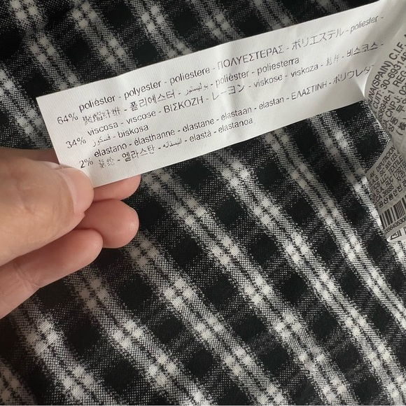 Zara | Gingham Pencil Skirt with ruffles - Picture 3 of 4